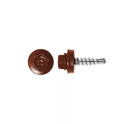 ZENSTEEL Rögzítő csavar fémhez, RAL8004 fényes (téglavörös) - 4,8*19mm - 50db