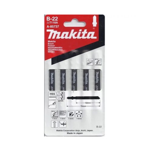 MAKITA 5db HSS B-22 szúrófűrészlap FÉM, általános, TPI:24, L:75mm