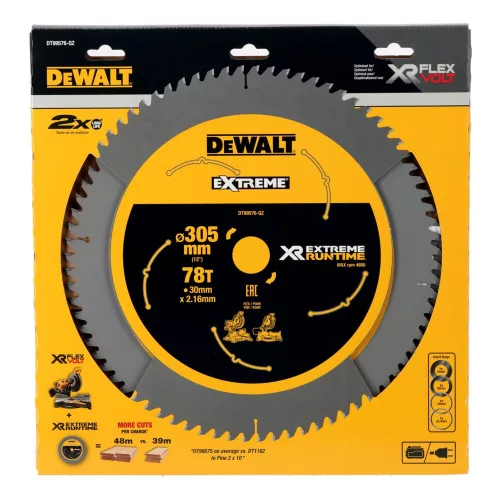 Dewalt XR Extreme Runtime Körfűrészlap 305x30 mm, 78 fog WZ/FZ 7°